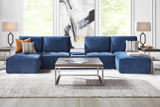 Laney Blue 5 Pc Sectional - Thumbnail - Image 1
