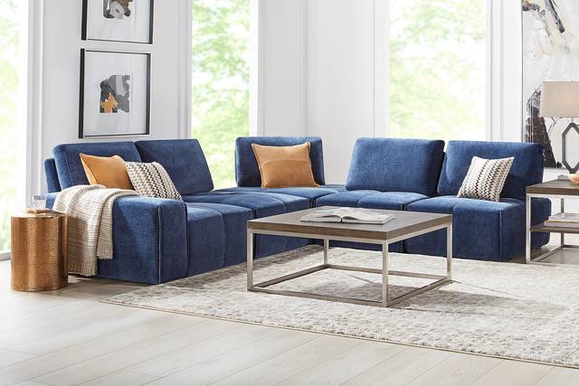 Laney Blue 5 Pc Sectional - Thumbnail - Image 2