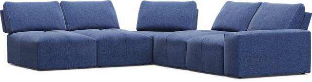 Laney Blue 5 Pc Sectional - Thumbnail - Image 1