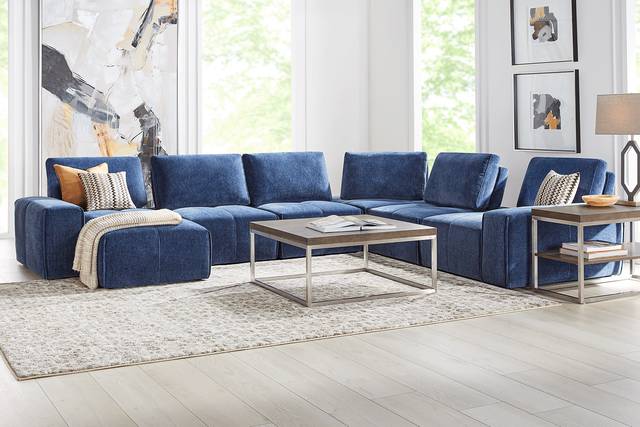 Laney Blue 6 Pc Sectional - Thumbnail - Image 2