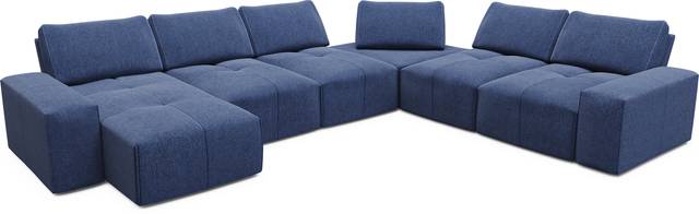 Laney Blue 6 Pc Sectional - Thumbnail - Image 4