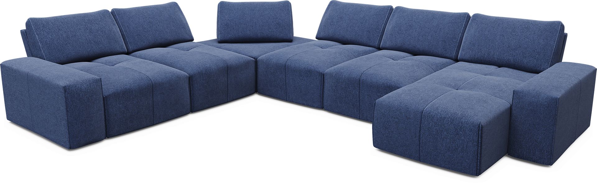 Laney Blue 6 Pc Sectional - Image 4