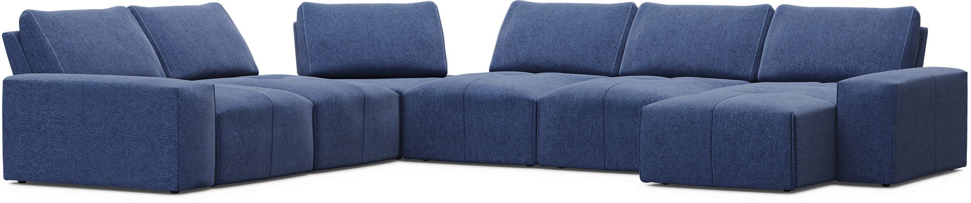 Laney Blue 6 Pc Sectional - Image 1