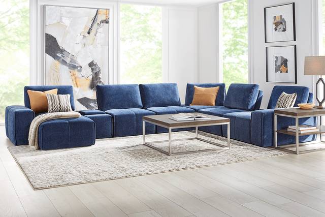 Laney Blue 7 Pc Sectional - Thumbnail - Image 2
