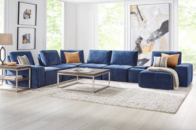 Laney Blue 7 Pc Sectional - Thumbnail - Image 2