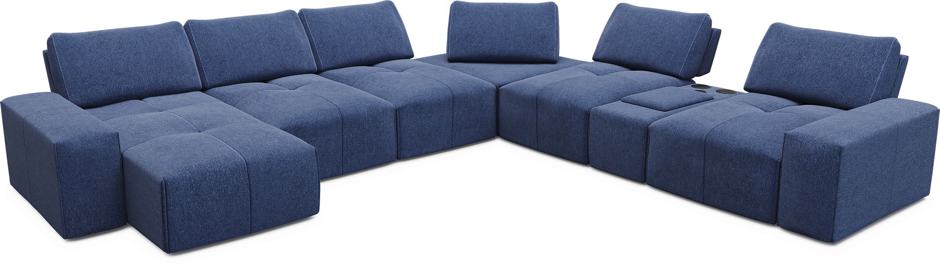 Laney Blue 7 Pc Sectional - Image 4