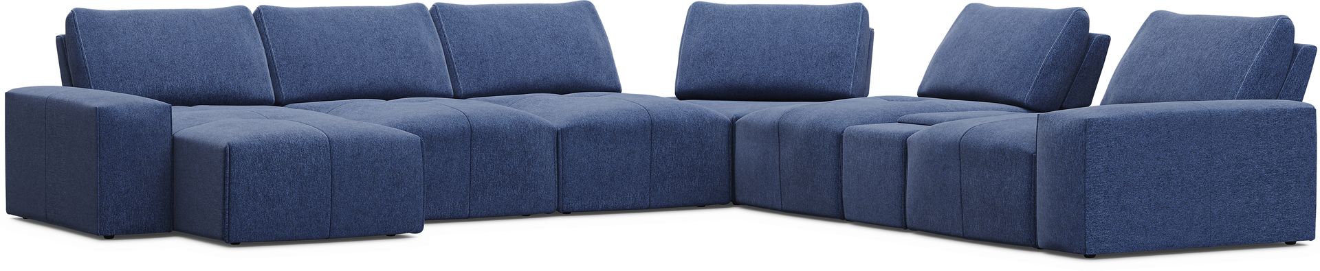 Laney Blue 7 Pc Sectional - Image 1