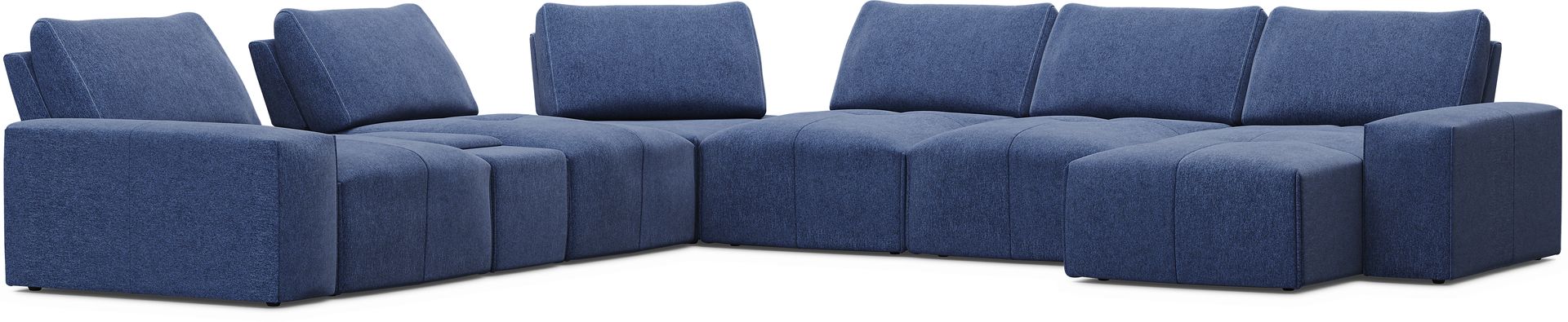 Laney Blue 7 Pc Sectional - Image 1