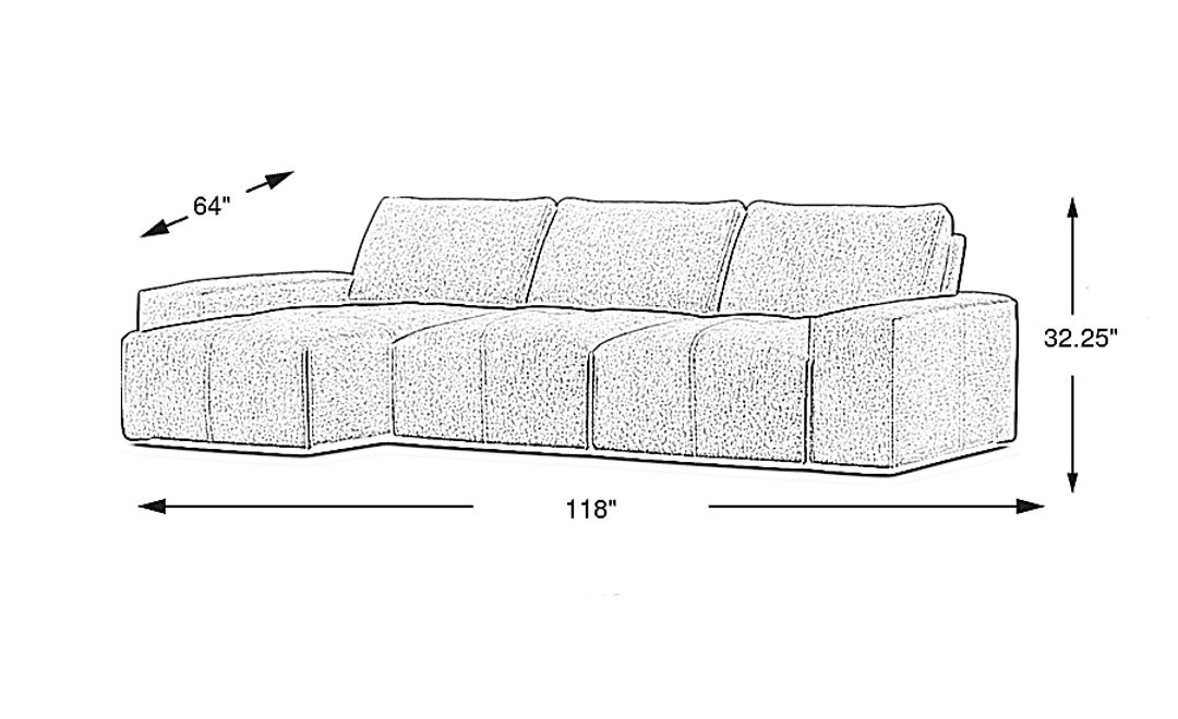 Laney 3 Pc Left Chaise Sectional