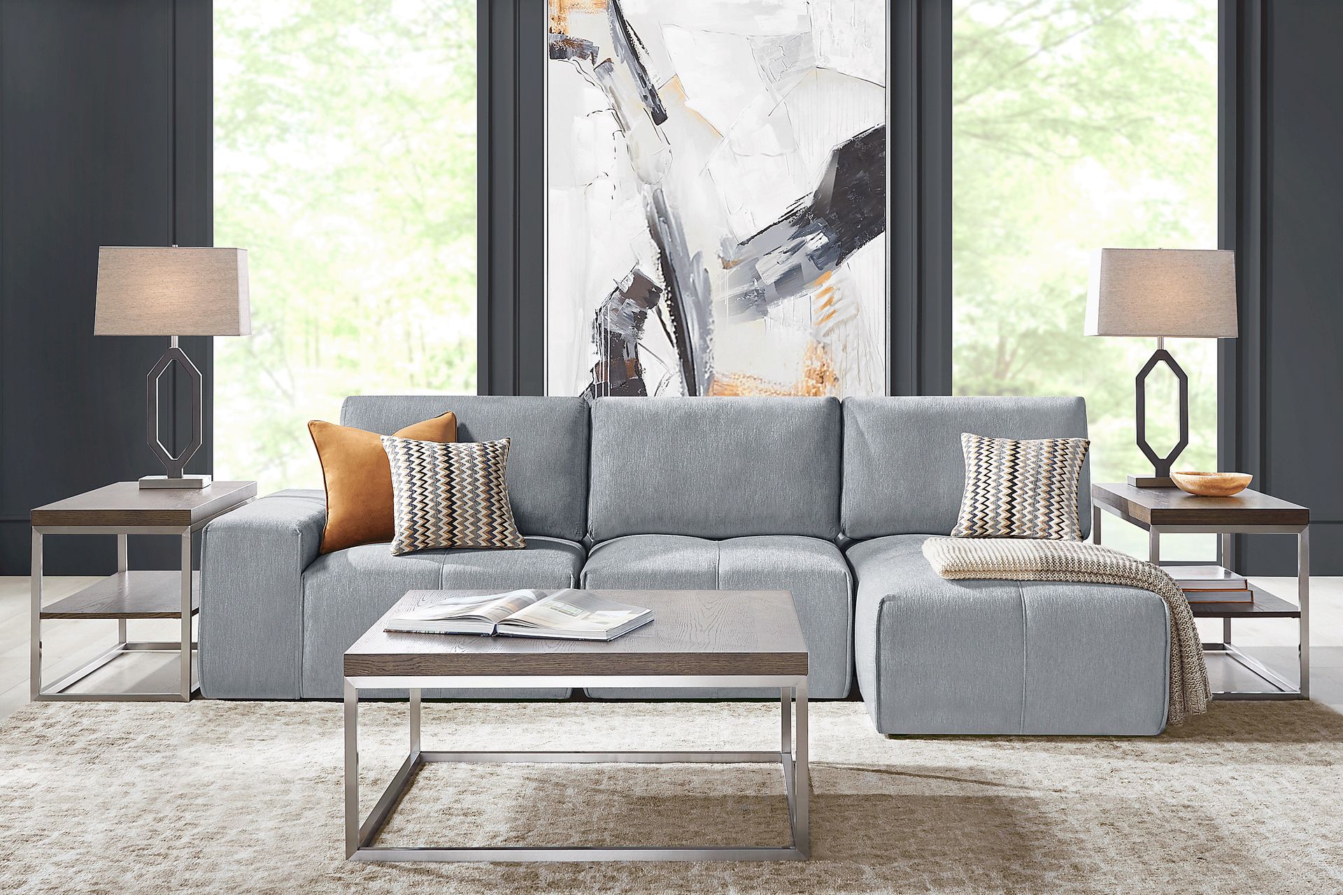 Laney Gray 3 Pc Sectional - Image 2
