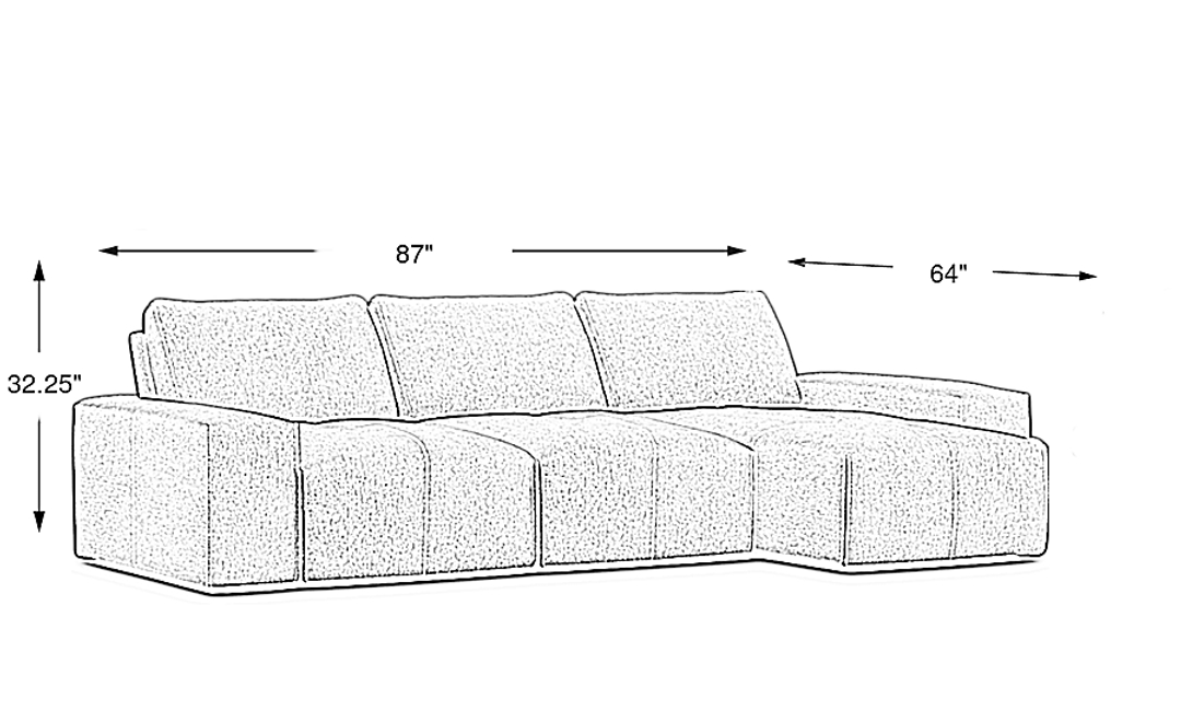 Laney 3 Pc Right Chaise Sectional