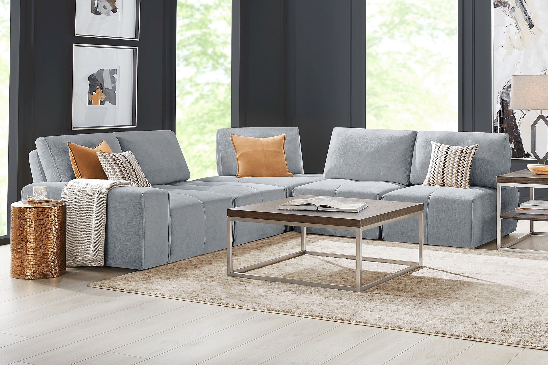 Laney Gray 5 Pc Sectional - Image 2