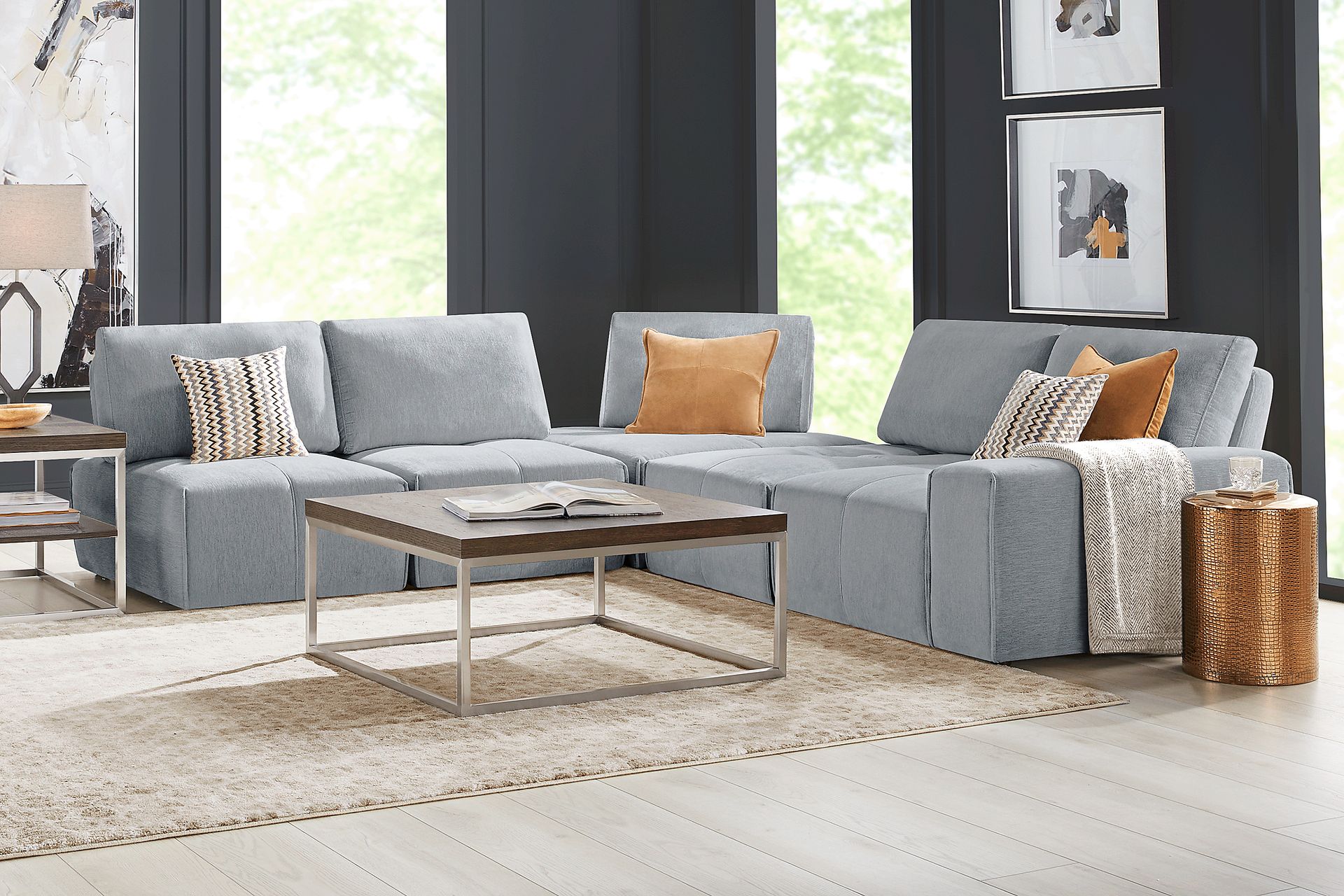 Laney Gray 5 Pc Sectional - Image 1