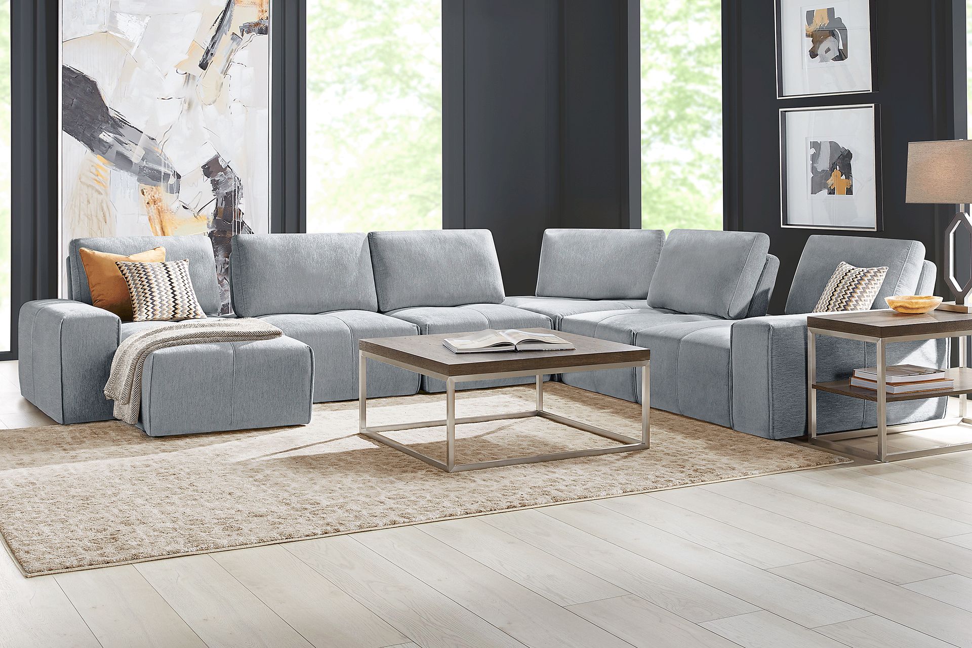 Laney Gray 6 Pc Sectional - Image 2