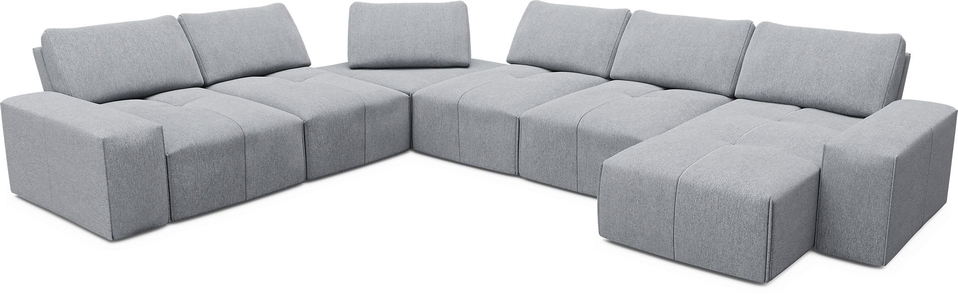 Laney Gray 6 Pc Sectional - Image 4