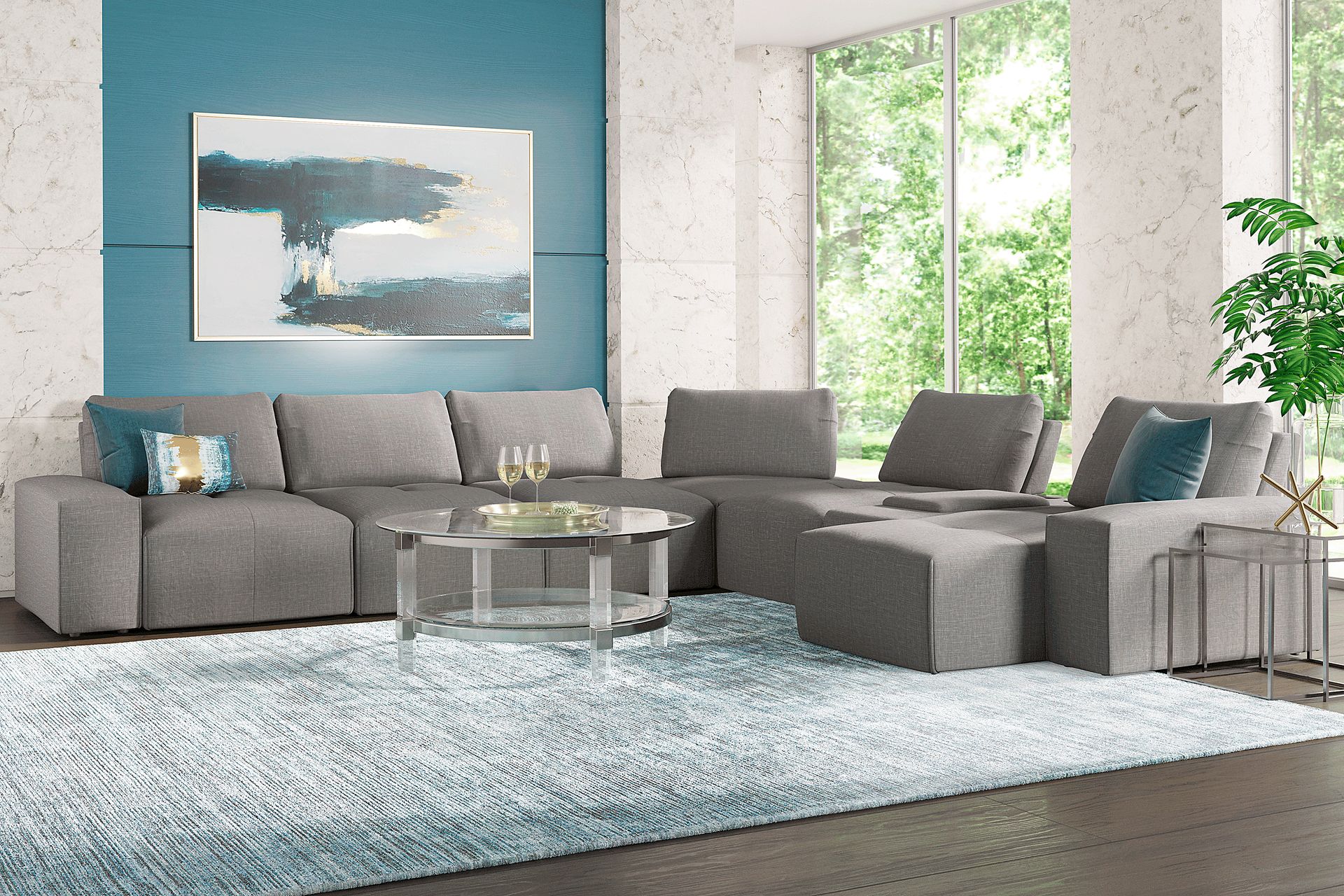 Laney Park Dark Gray 10 Pc Sectional Living Room - Image 1
