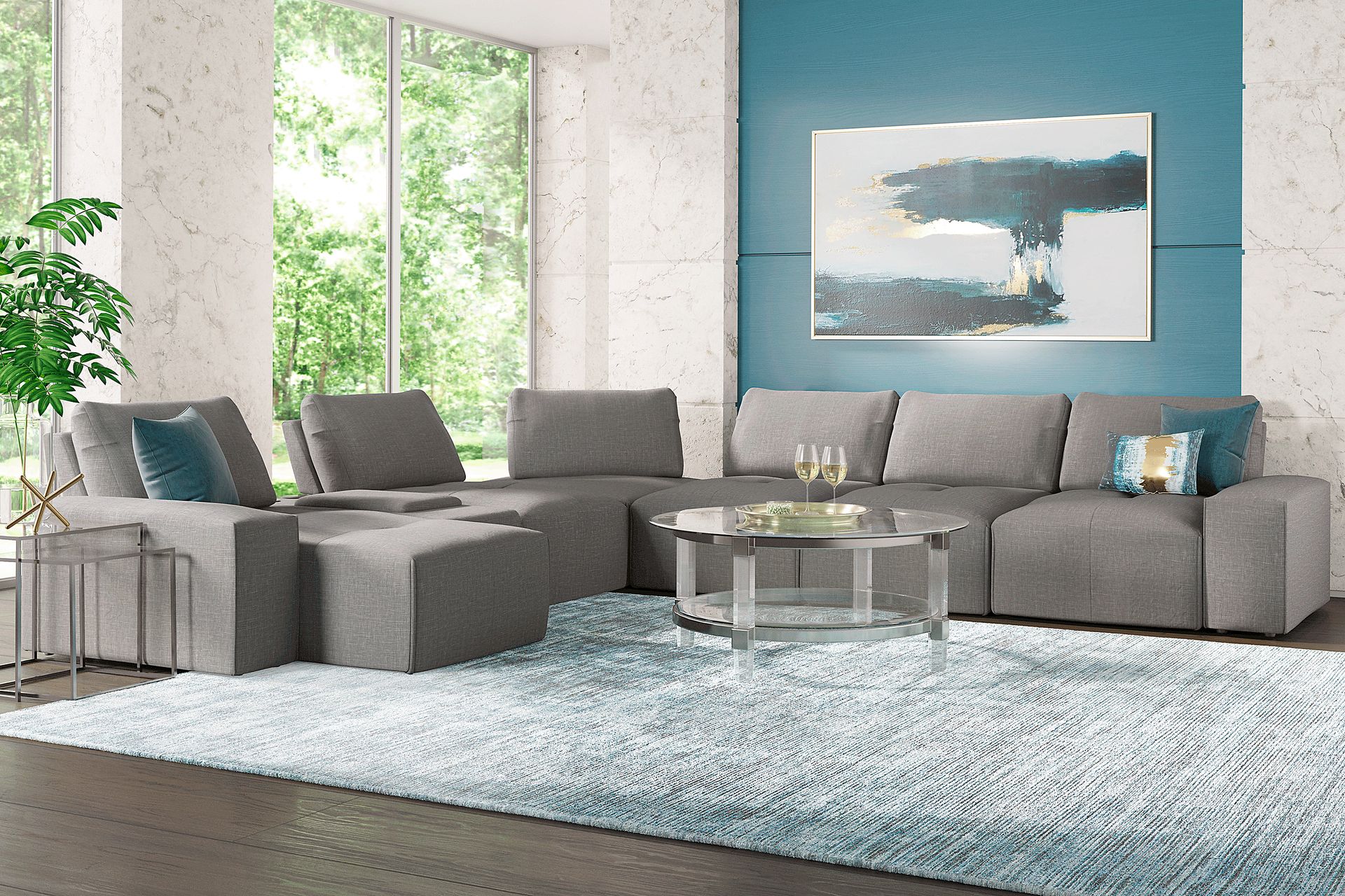 Laney Park Dark Gray 10 Pc Sectional Living Room - Image 1