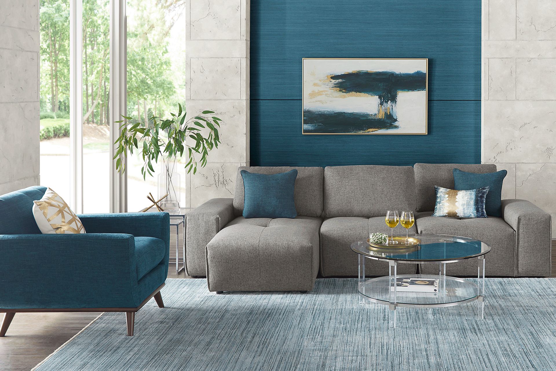 Laney Park Dark Gray 3 Pc Sectional - Image 2