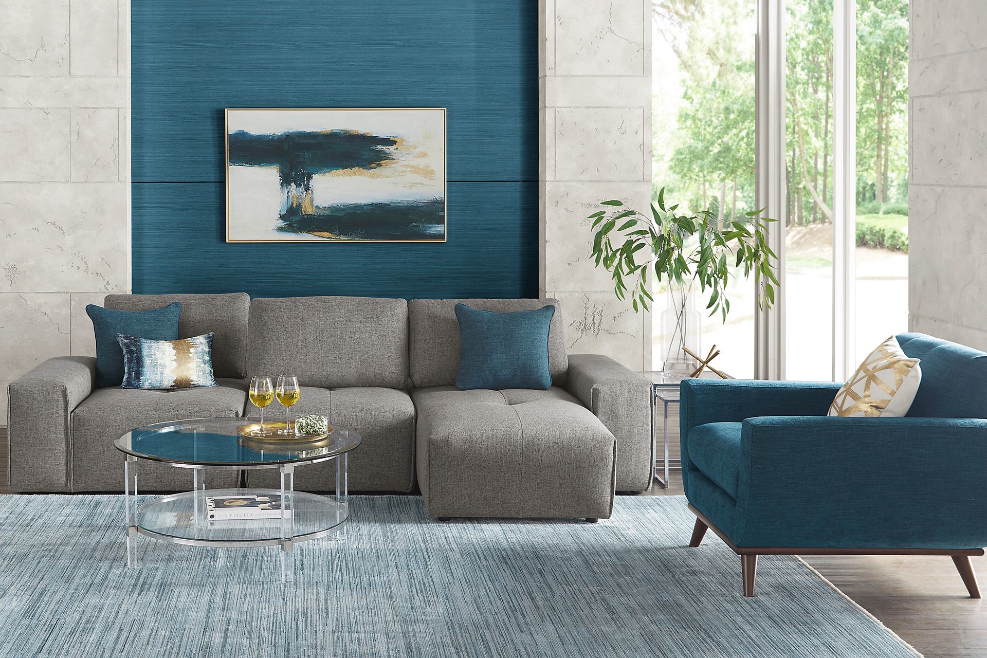 Laney Park Dark Gray 3 Pc Sectional - Image 2
