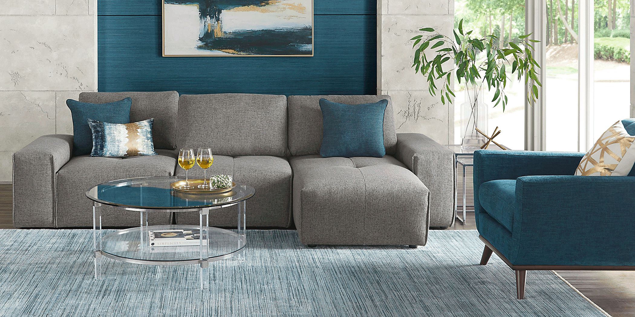 Laney Park Dark Gray 3 Pc Sectional Rooms To Go