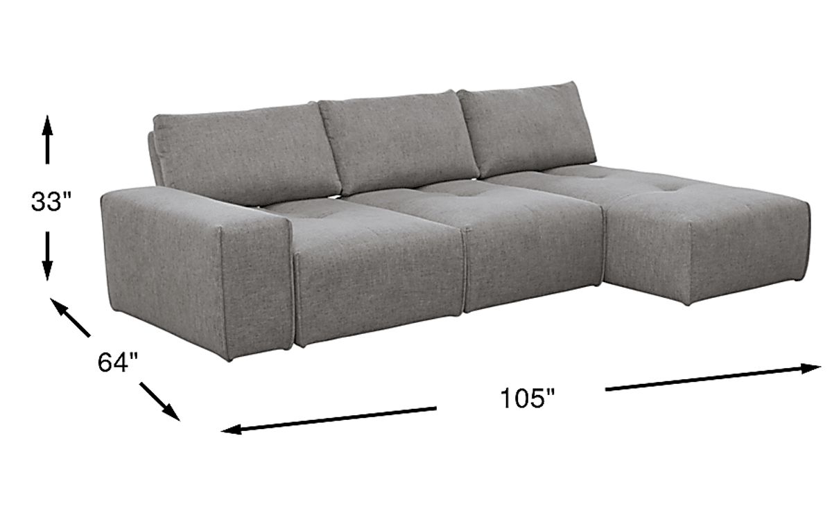 Laney Park Dark Gray Textured 4 Pc Sectional | Rooms to Go