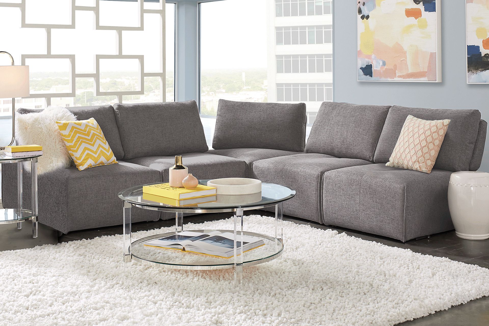 Laney Park Dark Gray 5 Pc Sectional - Image 1