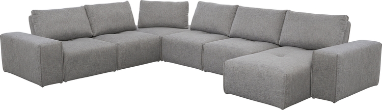 6 pc right arm chaise sectional