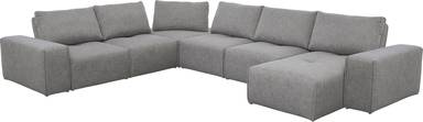 6 pc right arm chaise sectional