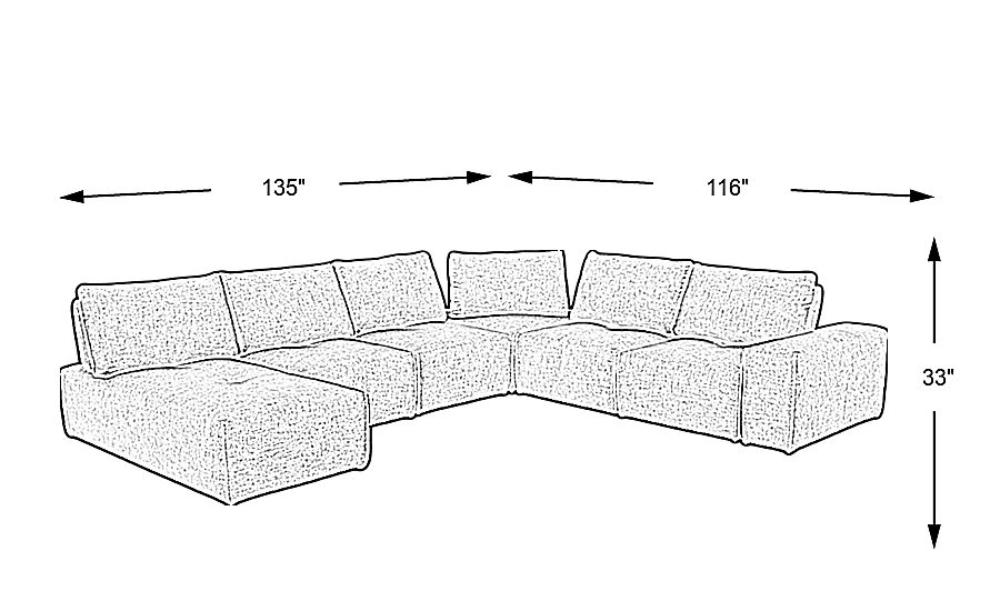Laney Park Dark Gray 6 Pc Sectional Rooms To Go