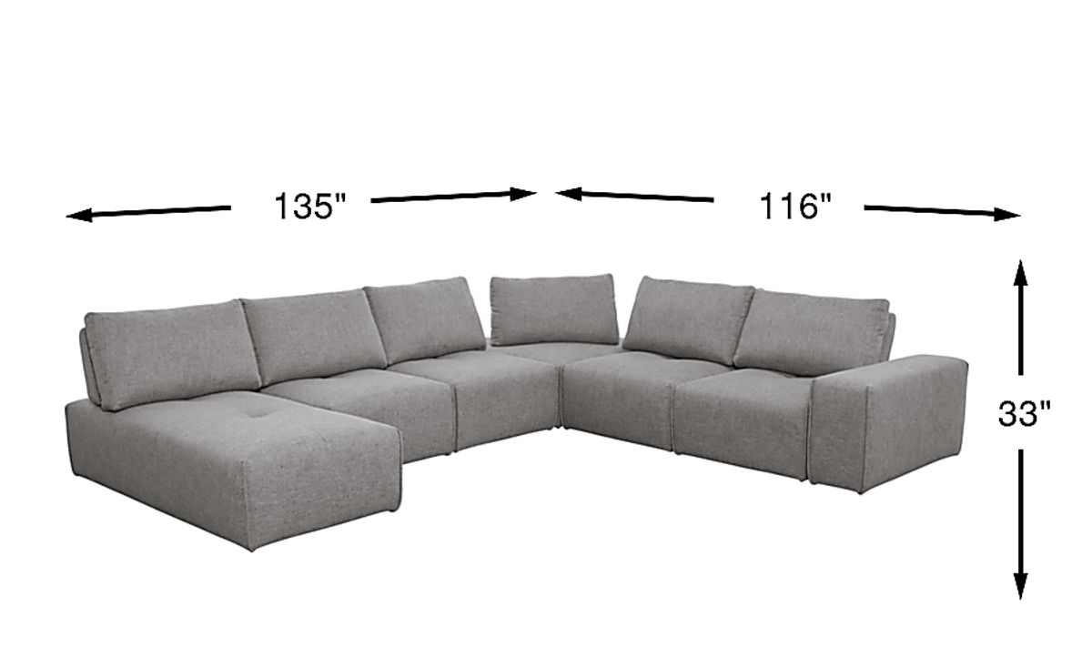 Laney Park Dark Gray Textured 6 Pc Right Arm Chair Sectional