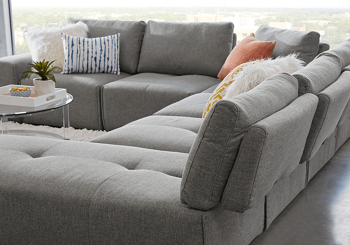 Laney Park Dark Gray Textured 7 Pc Sectional