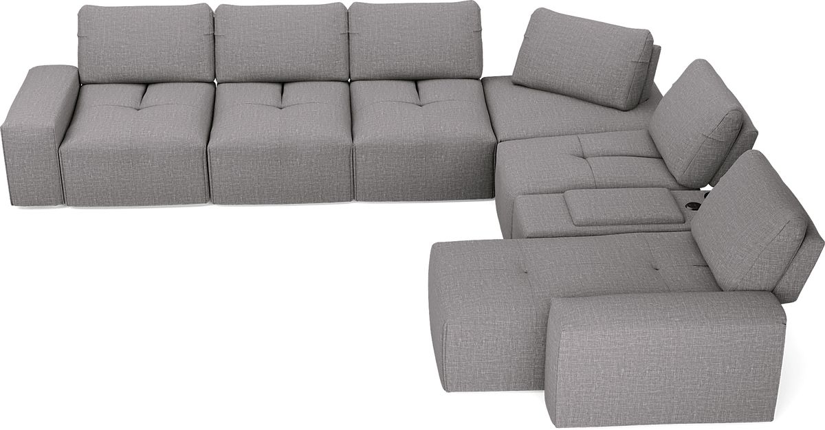 Laney Park 7 Pc Dark Gray Textured Sectional Rooms to Go