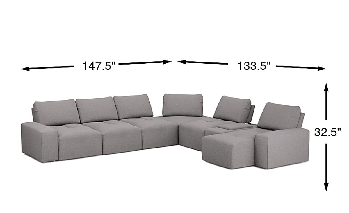 Laney Park 7 Pc Dark Gray Textured Sectional | Rooms to Go