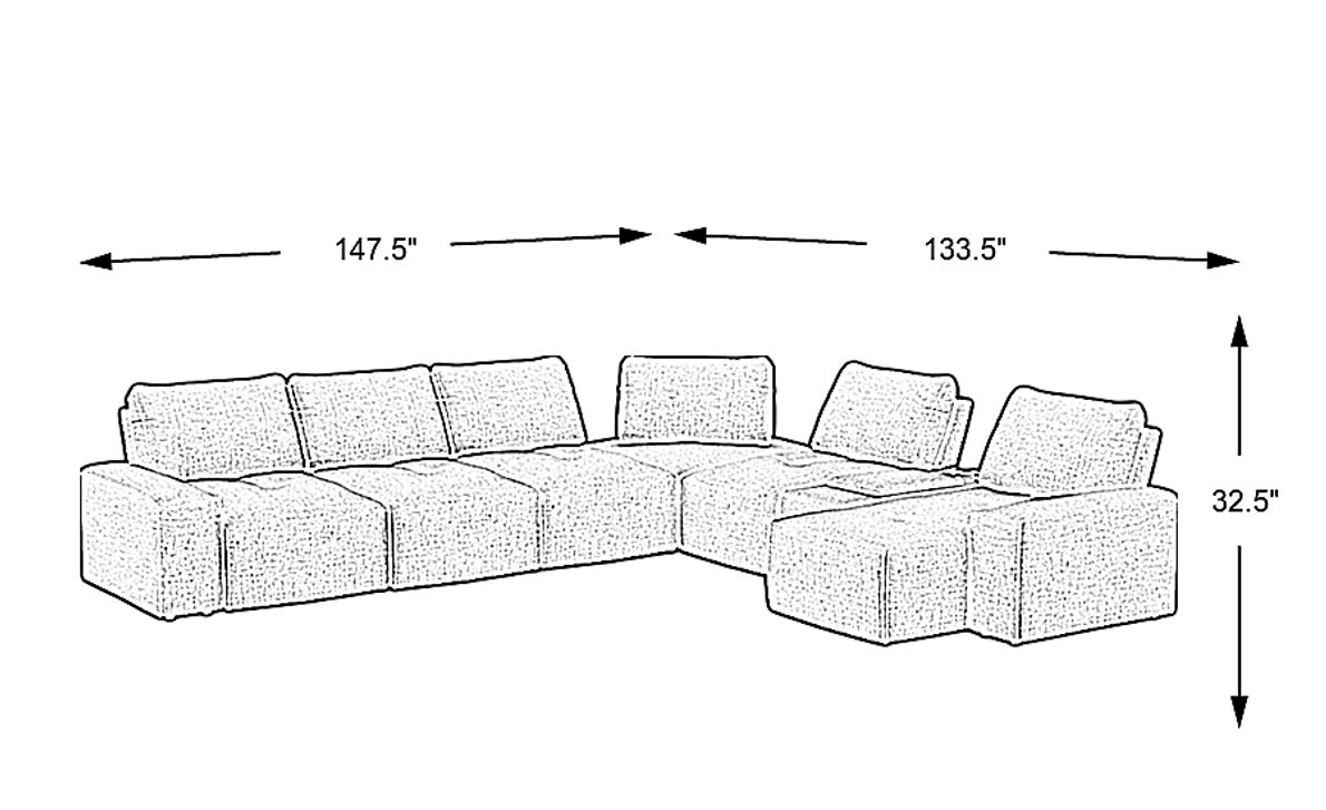 Laney Park Dark Gray 7 Pc Sectional - Rooms To Go