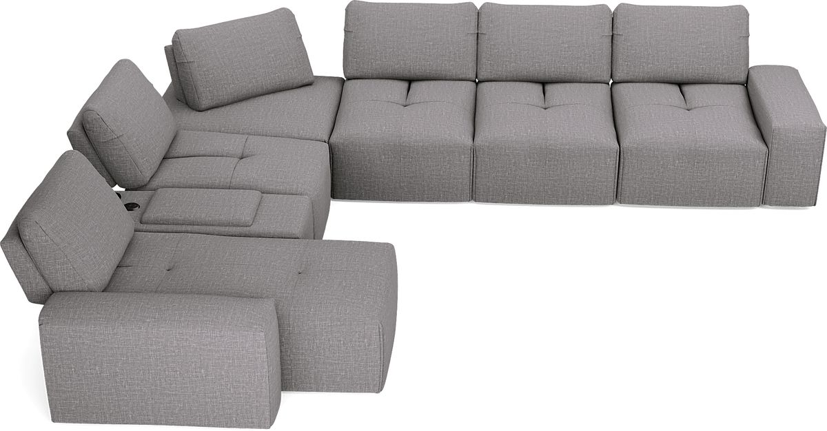 Laney Park 7 Pc Dark Gray Textured Sectional Rooms to Go