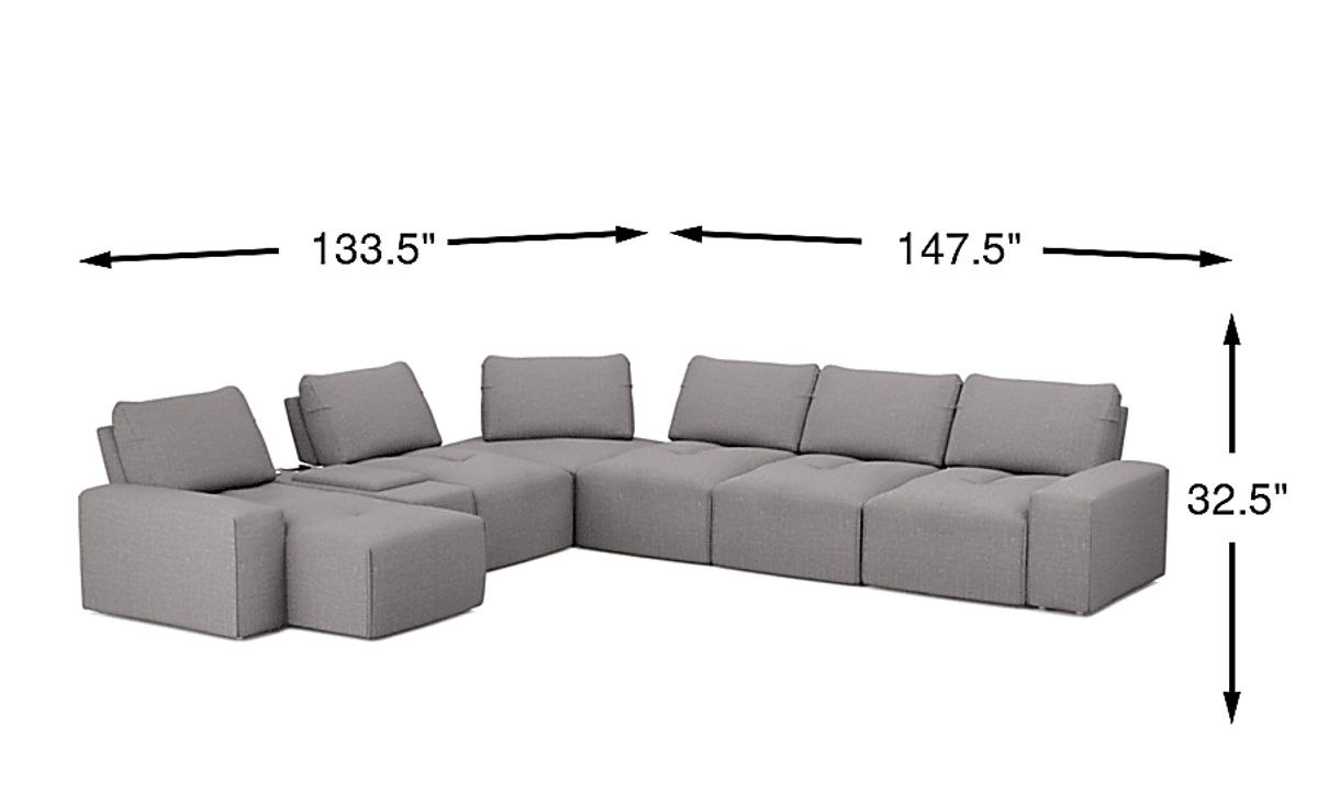 Laney Park 7 Pc Dark Gray Textured Sectional | Rooms to Go