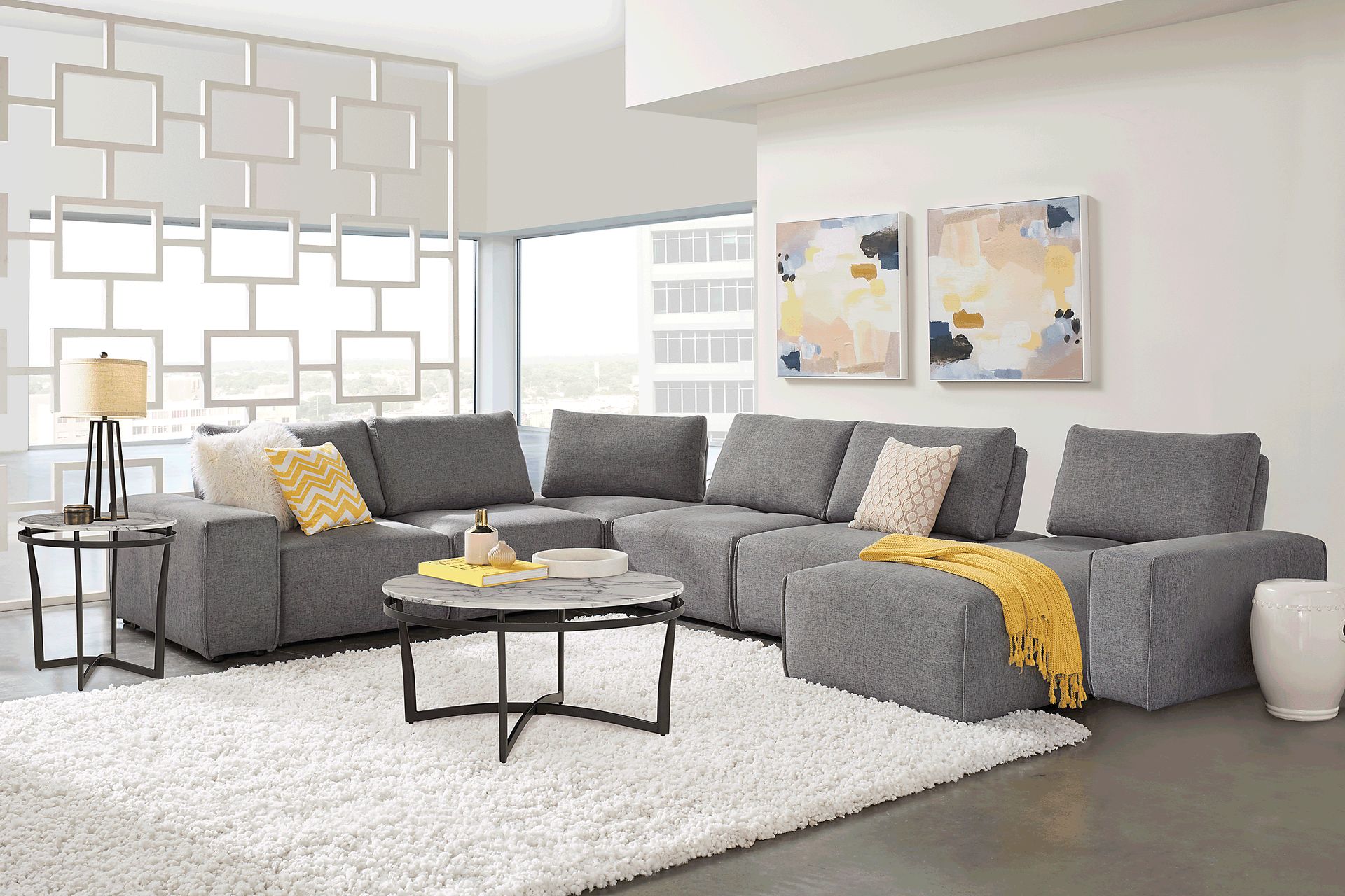 Laney Park Dark Gray 9 Pc Sectional Living Room - Image 1
