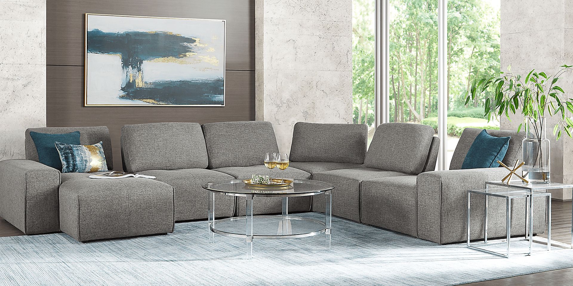 Laney Park Dark Gray 9 Pc Sectional Living Room - Image 1