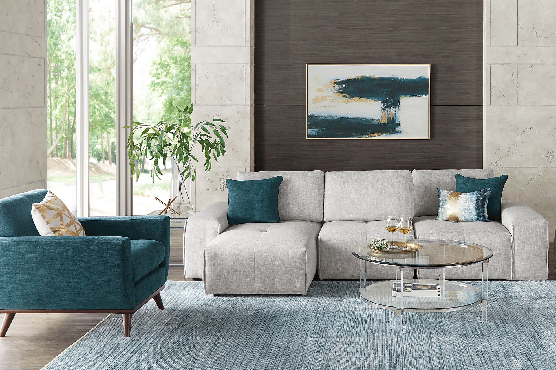 Laney Park Light Gray 3 Pc Sectional - Image 2