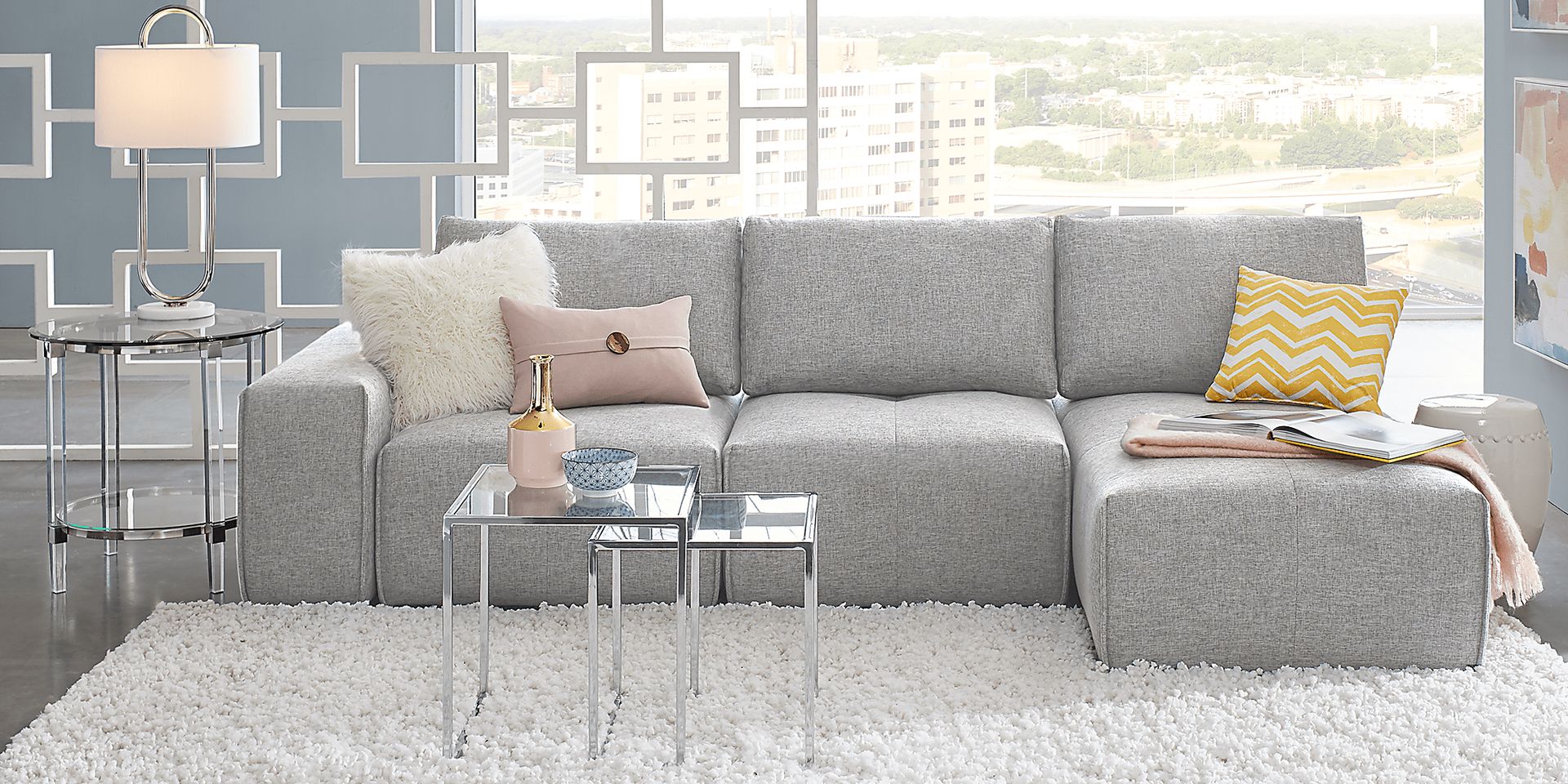 Laney Park Light Gray 4 Pc Sectional - Image 2