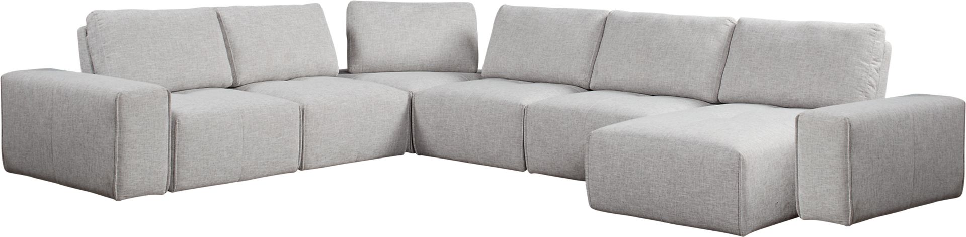 Laney Park Light Gray 6 Pc Sectional - Image 1