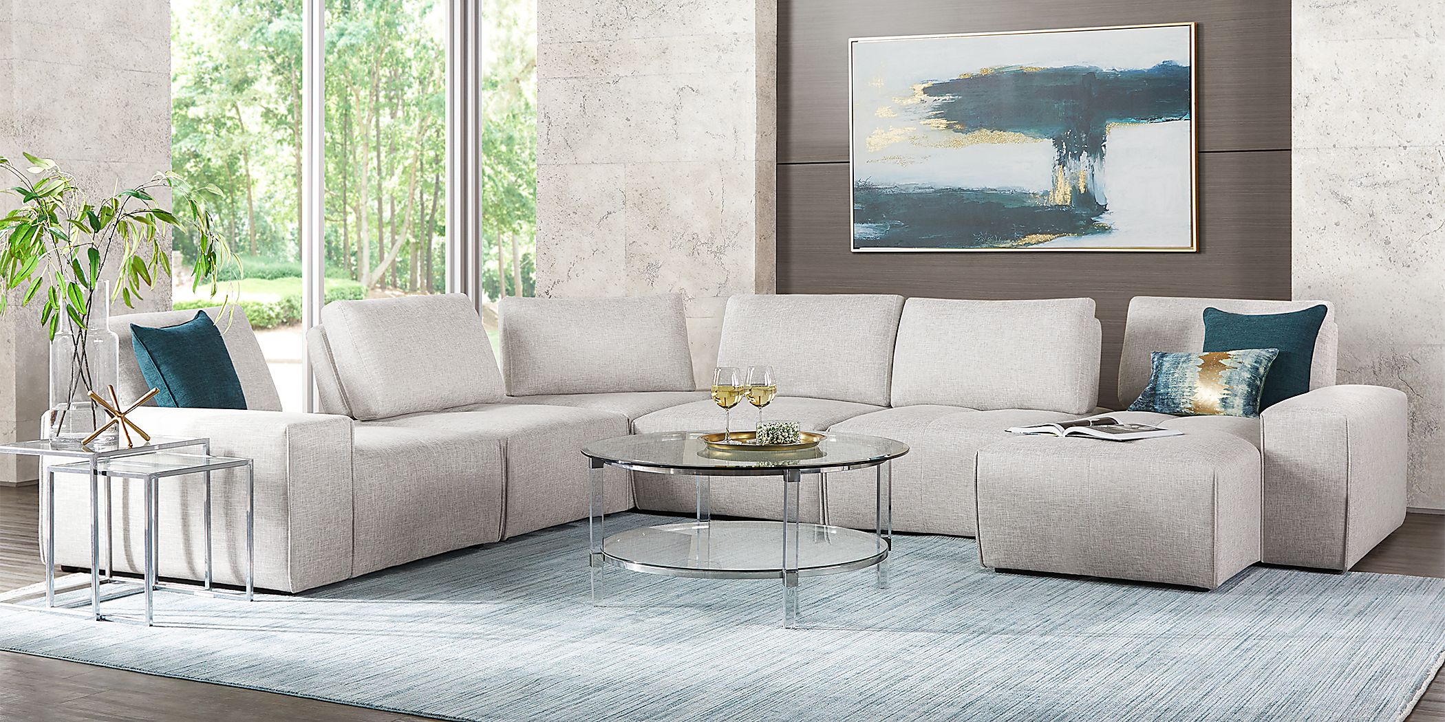 Laney Park Living Room Sectional Console