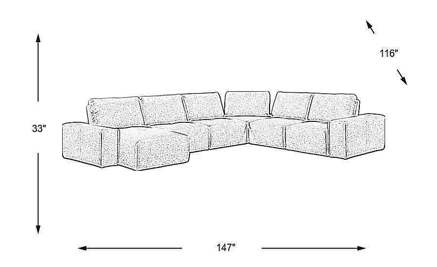 Laney Park Light Gray 6 Pc Sectional Rooms To Go