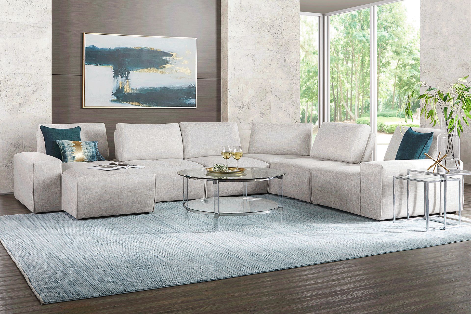 Laney Park Light Gray 6 Pc Sectional - Image 2
