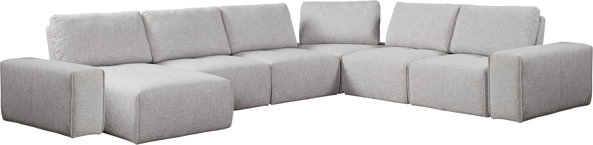 Laney Park Light Gray 6 Pc Sectional - Image 1