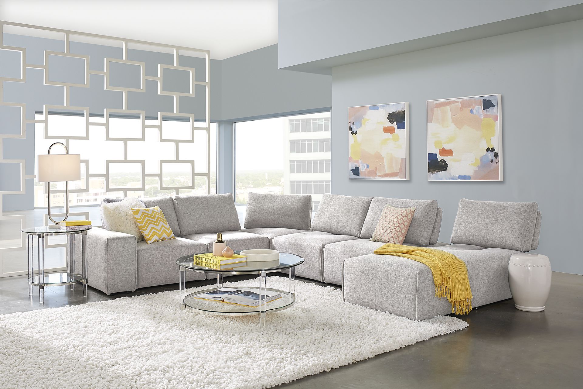 Laney Park Light Gray 6 Pc Sectional - Image 2