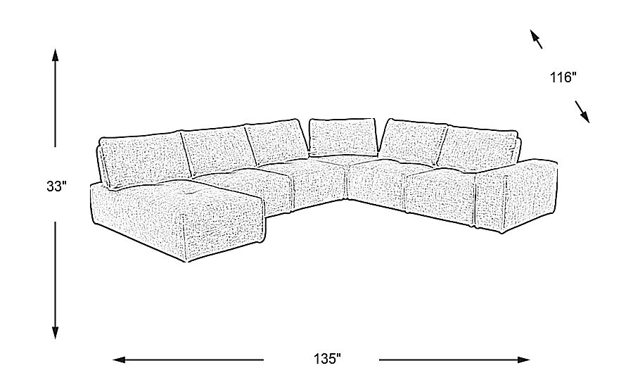Laney Park Light Gray 6 Pc Sectional Rooms To Go