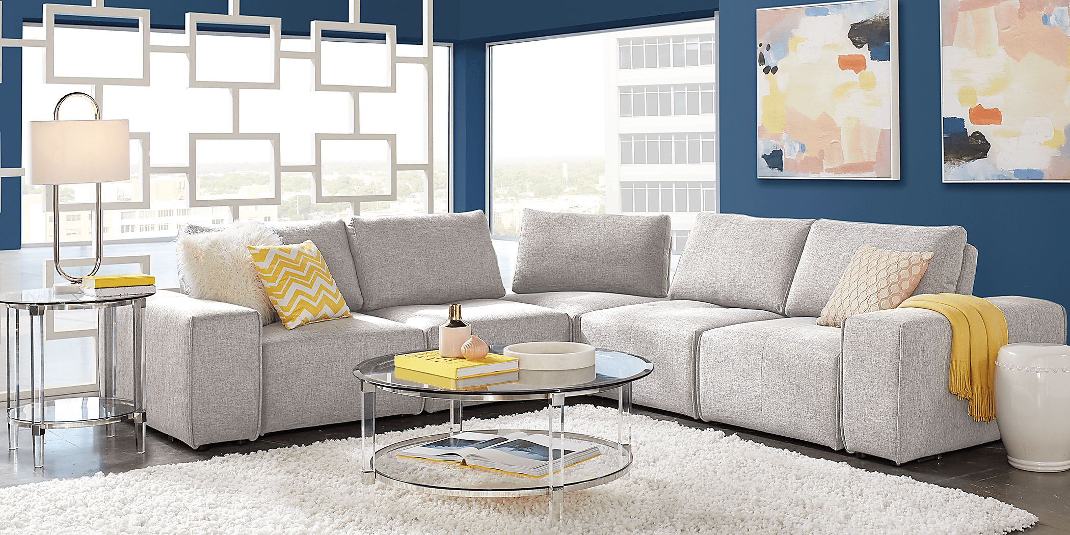 Laney Park Light Gray 7 Pc Sectional Rooms To Go