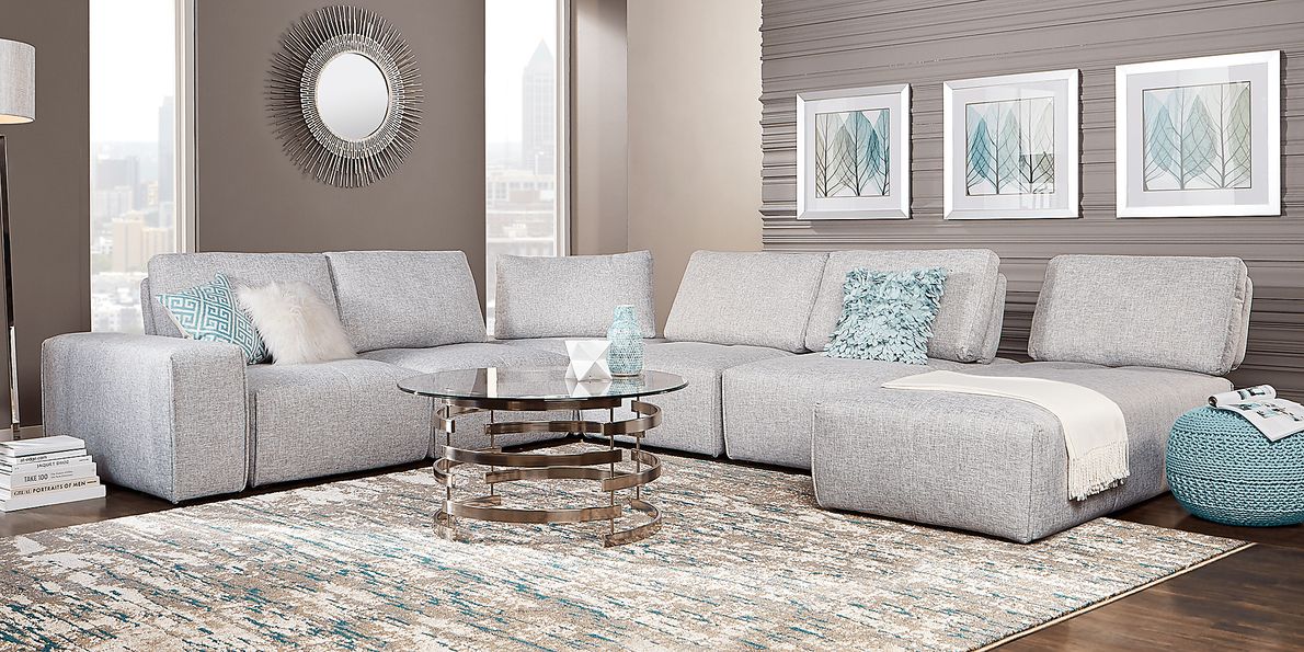 Laney Park Light Gray 7 Pc Sectional Rooms To Go
