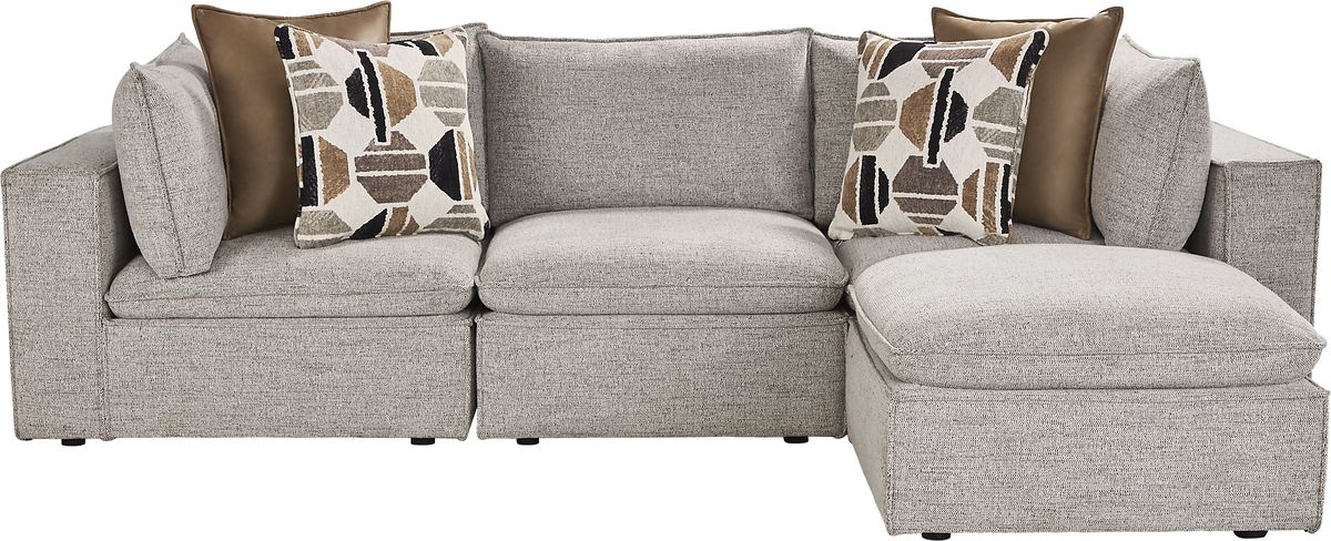 Langford Park Beige Chenille,Plush,Woven Fabric,Plush 4 Pc